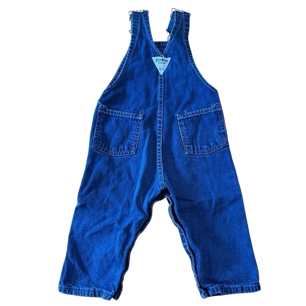 VTG Oshkosh B’gosh Vestbak Denim Overalls Bibs Size 18 Months 100% Cotton